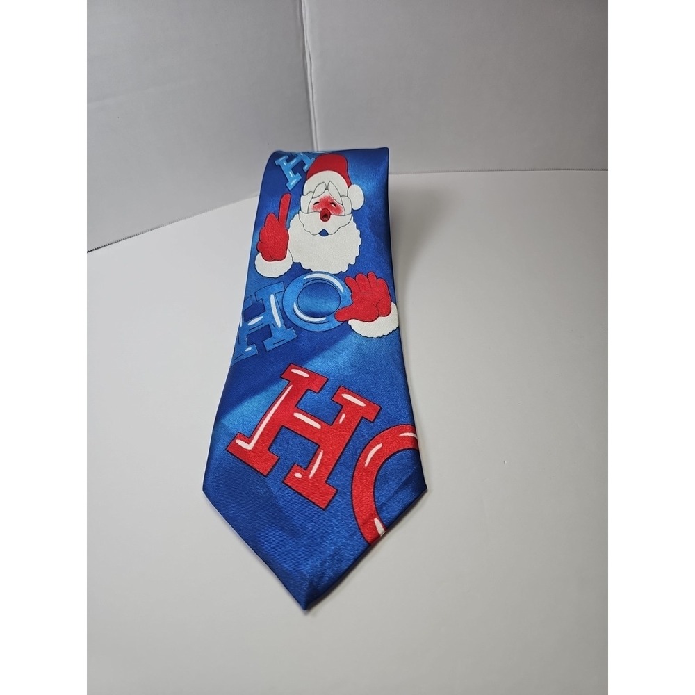HO HO HO SANTA Christmas Silk Necktie Tie 100% Polyester